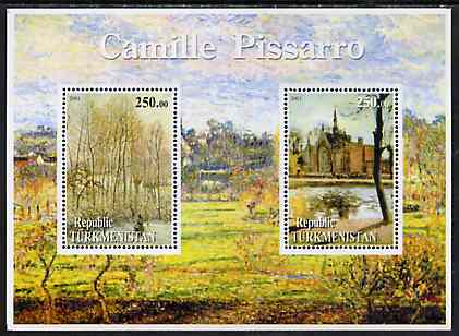 Turkmenistan 2001 Camille Pissarro perf sheetlet containing 2 values unmounted mint
