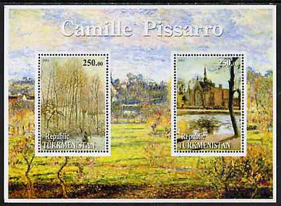 Turkmenistan 2001 Camille Pissarro perf sheetlet containing 2 values unmounted mint