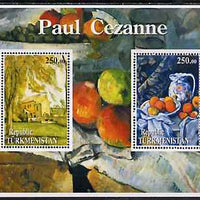 Turkmenistan 2001 Paul Cezanne perf sheetlet containing 2 values unmounted mint