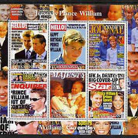 Turkmenistan 2000 Prince William - Cover Boy perf sheetlet containing 6 values unmounted mint