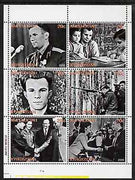 Kyrgyzstan 2000 Yuri Gagarin perf sheetlet containing 6 values unmounted mint