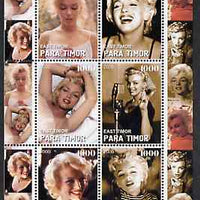 Timor (East) 2000 Marilyn Monroe #1 perf sheetlet containing 6 values unmounted mint