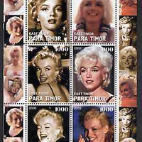 Timor (East) 2000 Marilyn Monroe #2 perf sheetlet containing 6 values unmounted mint