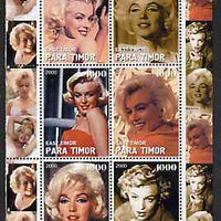 Timor (East) 2000 Marilyn Monroe #3 perf sheetlet containing 6 values unmounted mint