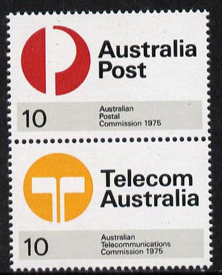 Australia 1975 Postal & Telecommunications se-tenant pair unmounted mint SG 600a