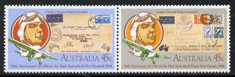 Australia 1984 First Airmail Flights se-tenant pair unmounted mint SG 903a