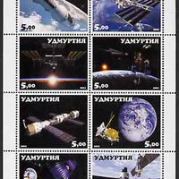 Udmurtia Republic 2001 Space Travel perf sheetlet containing complete set of 8 values unmounted mint