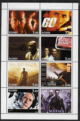 Komi Republic 2001 Film Stars perf sheetlet containing 8 values unmounted mint