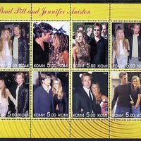 Komi Republic 2002 Brad Pitt & Jennifer Aniston perf sheetlet containing 8 values unmounted mint