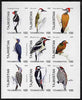 Tadjikistan 1999 Woodpeckers imperf sheetlet containing complete set of 9 values unmounted mint