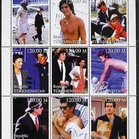 Turkmenistan 1999 John Kennedy Jnr #2 perf sheetlet containing 9 values unmounted mint