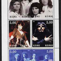 Komi Republic 2001 Queen (Pop Group) perf sheetlet containing 6 values unmounted mint