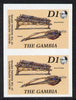 Gambia 1987 Musical Instruments 1d (Balaphong & Fiddle) imperf pair as SG 687*