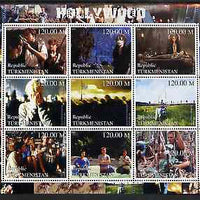 Turkmenistan 2000 Hollywood perf sheetlet containing set of 9 values unmounted mint