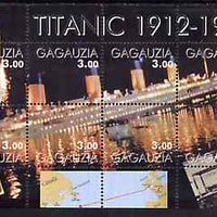 Gagauzia Republic 1998 Titanic perf sheetlet containing set of 8 values unmounted mint