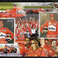 Adigey Republic 2000 Ferrari - World Champions rouletted sheetlet containing 2 values unmounted mint