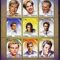 Touva 2001 Greatest Stars #1 (Male) perf sheetlet containing 9 values unmounted mint