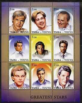Touva 2001 Greatest Stars #1 (Male) perf sheetlet containing 9 values unmounted mint
