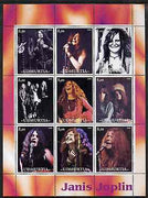 Udmurtia Republic 2000 Janis Joplin perf sheetlet containing 9 values unmounted mint
