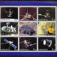 Udmurtia Republic 2001 Space Missions perf sheetlet containing complete set of 9 values unmounted mint