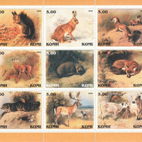 Komi Republic 2000 Animals perf sheetlet containing complete set of 9 values unmounted mint