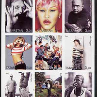 Tatarstan Republic 2001 People of the Year #1 imperf sheetlet containing set of 9 values unmounted mint (Dylan, McCartney, J Lopez, M Jagger, etc)