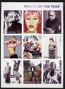 Tatarstan Republic 2001 People of the Year #1 imperf sheetlet containing set of 9 values unmounted mint (Dylan, McCartney, J Lopez, M Jagger, etc)