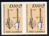 Gambia 1987 Musical Instruments 10d (Koras) imperf pair as SG 689*