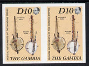 Gambia 1987 Musical Instruments 10d (Koras) imperf pair as SG 689*