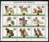 Turkmenistan 2001 ? Dogs of the World perf sheetlet containing 9 values each with Scout logo unmounted mint