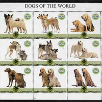 Turkmenistan 2001 ? Dogs of the World perf sheetlet containing 9 values each with Scout logo unmounted mint