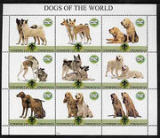 Turkmenistan 2001 ? Dogs of the World perf sheetlet containing 9 values each with Scout logo unmounted mint