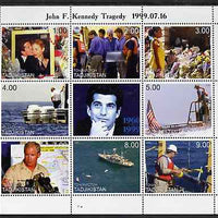 Tadjikistan 1999 John Kennedy Jnr #2 (horiz format) perf sheetlet containing 9 values unmounted mint