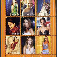 Adigey Republic 2001 Jennifer Lopez perf sheetlet containing 9 values unmounted mint