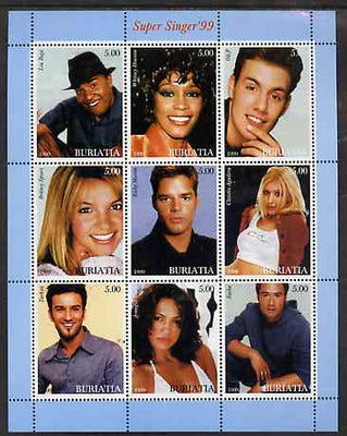 Buriatia Republic 1999 Super Singer '99 perf sheetlet containing complete set of 9 values unmounted mint