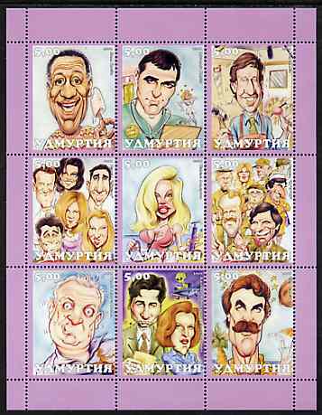 Udmurtia Republic 2001 Caricatures of TV Personalities perf sheetlet containing set of 9 values unmounted mint,