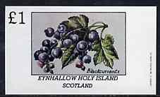 Eynhallow 1982 Fruit (Blackcurrants) imperf souvenir sheet (£1 value) unmounted mint