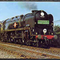 Postcard by Dennis - full colour showing SR Bulleid Pacific 4-6-2 No. 35028 'Clan Line', mint & very fine