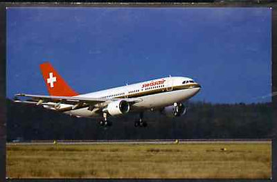 Postcard by Swissair - full colour showing Airbus A310, mint & very fine