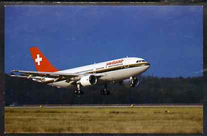 Postcard by Swissair - full colour showing Airbus A310, mint & very fine