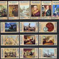 Nicaragua 1976 USA Bicentenary (1st issue) perf set of 15 unmounted mint SG 2000-2014