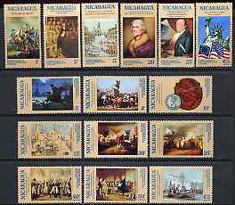 Nicaragua 1976 USA Bicentenary (1st issue) perf set of 15 unmounted mint SG 2000-2014