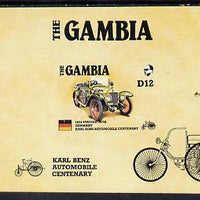 Gambia 1987 Ameripex (Benz Motor Car Centenary) imperf m/sheet (1924 Steiger 10/50) from the Format archive imperf proof sheet unmounted mint, as SG MS 658