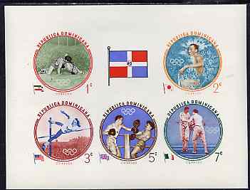 Dominican Republic 1960 Olympic Games - Winning Athletes from 1956 imperf m/sheet (postage) unmounted mint, as SG MS 818
