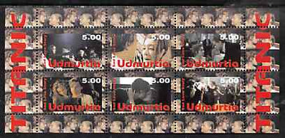 Udmurtia Republic 1998 Titanic - Sad Love Story perf sheetlet containing 6 values unmounted mint