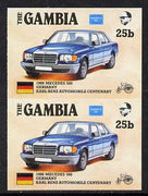 Gambia 1987 Ameripex 25b (Mercedes 500) imperf pair from the Format archive proof sheet, as SG 650*