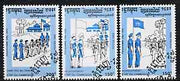 Cambodia 1993 United Nations 150r (UN Base) printing in black superimposed with 200r (Military Camp) printing in blue with respective normals, all fine cto used, SG 1301-02