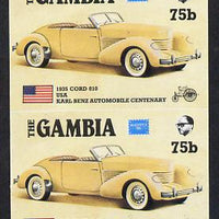 Gambia 1987 Ameripex 75b (1935 Cord 810) imperf pair from the Format archive proof sheet, as SG 651*