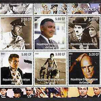 Congo 2002 Film Stars of the 20th Century (Male) perf sheetlet containing set of 6 values unmounted mint