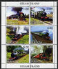 Buriatia Republic 1999 Steam Trains sheetlet containing complete set of 6 values unmounted mint